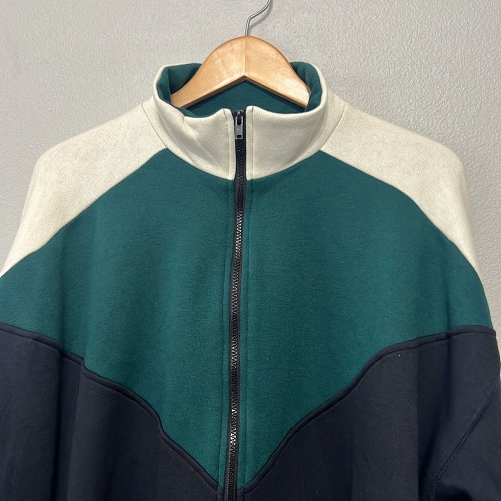 VTG David Taylor Green Black Men’s XL Zip Up Sweater with Color Block Design - Picture 3 of 5